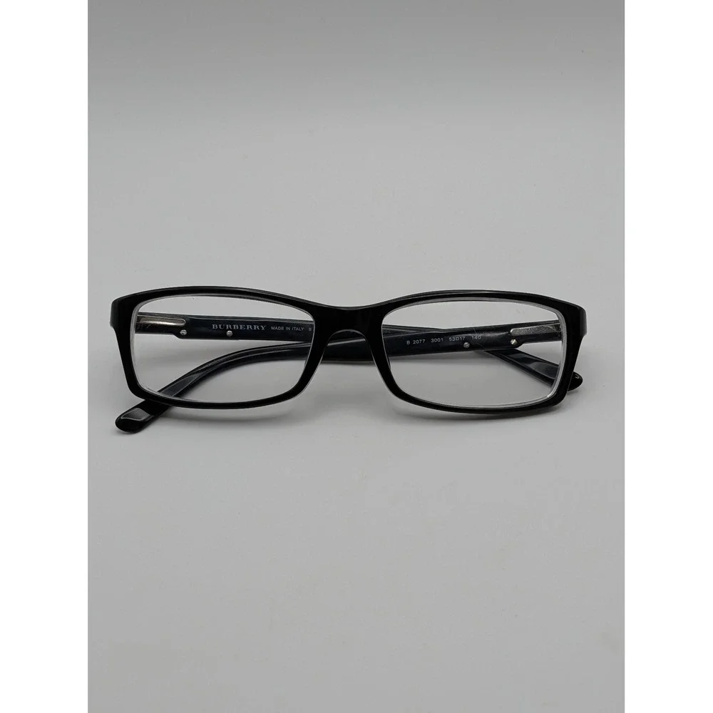 Burberry B 2077 Black Rectangular Eyeglasses Frames Italy 52-16-140